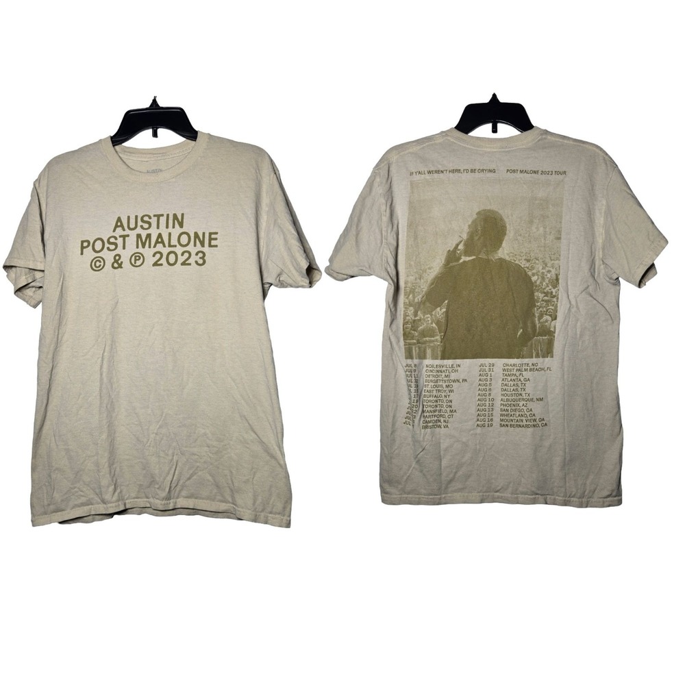 Austin Post Malone C&P 2023 Tour If Yall Werent Here T-Shirt Medium Band Tee